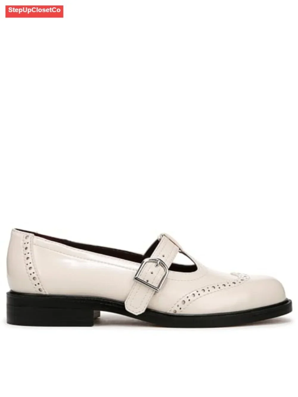 Mary Jane Oxford Round Toe Faux Leather Buckle Eco-Conscious Lining